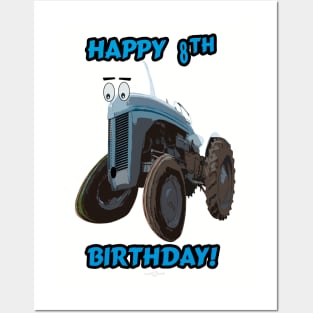 Happy 8th birthday tractor design Posters and Art